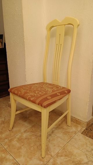 Mesa comedor redonda extensible y 6 sillas