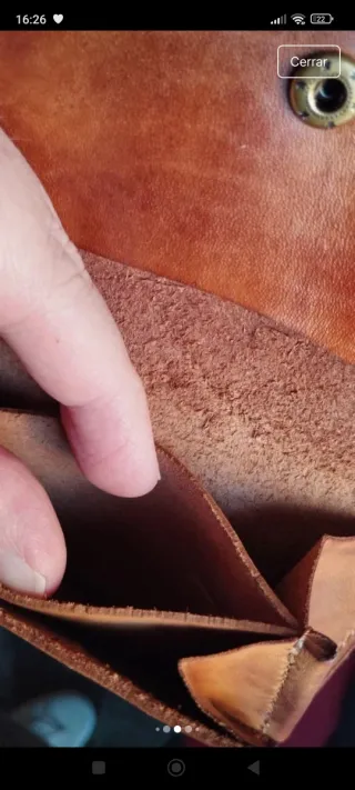 Cartera artesana piel curtido vegetal