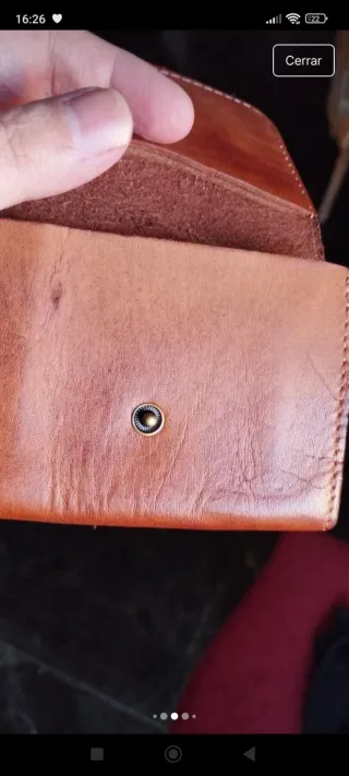 Cartera artesana piel curtido vegetal