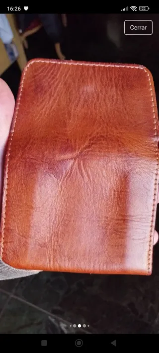 Cartera artesana piel curtido vegetal