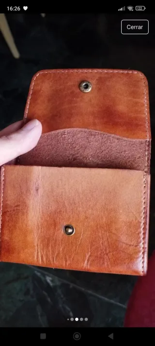 Cartera artesana piel curtido vegetal