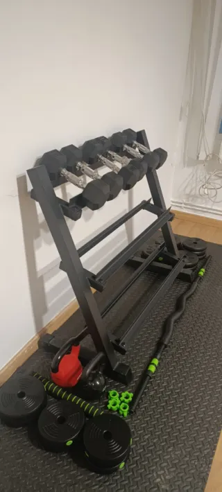 Rack Mancuernas + Mancuernas Hexagonales