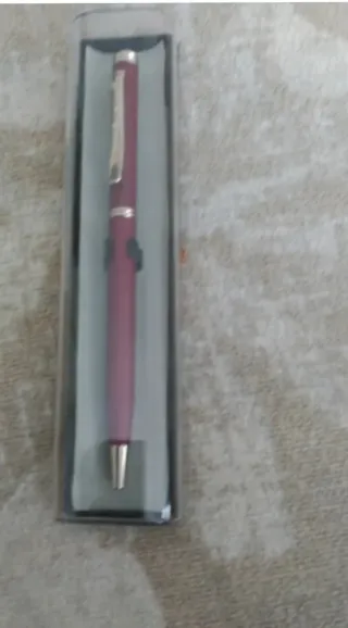 Pluma y bolígrafo plateado y negro