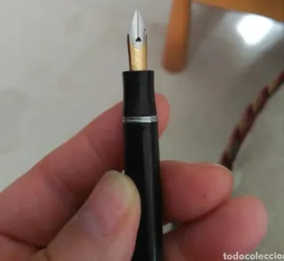 Pluma y bolígrafo plateado y negro