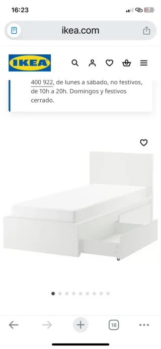 Cama Ikea 90x200 con cajones
