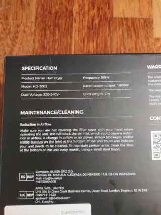 Asciugacapelli CrazyMar Nero e Rosa