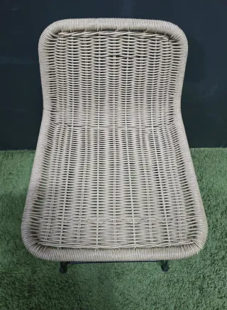 Silla de bar de ratán y metal