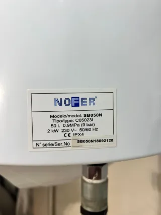 Termo Eléctrico Vertical 50L NOFER