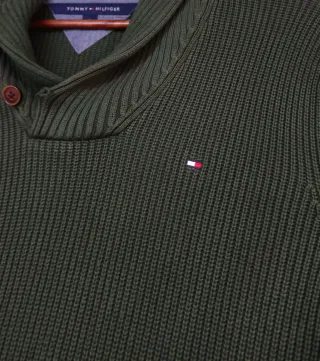 Jersey Tommy Hilfiger Verde Cuello Chal