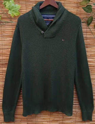 Jersey Tommy Hilfiger Verde Cuello Chal