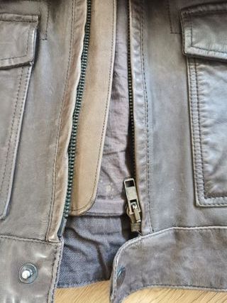 Chaqueta Zara Man Cuero Marrón