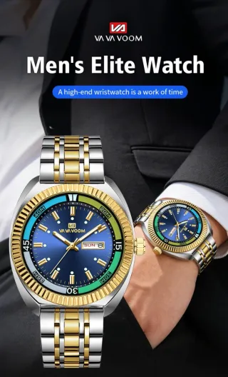 Reloj VAVAVOOM Hombre Azul y Dorado