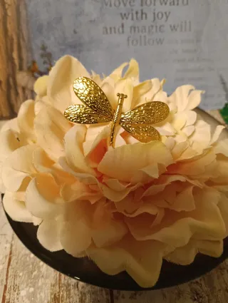 Anillo libélula dorado