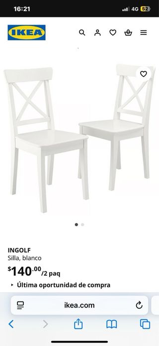 Sillas de madera blancas precio por unidad 6