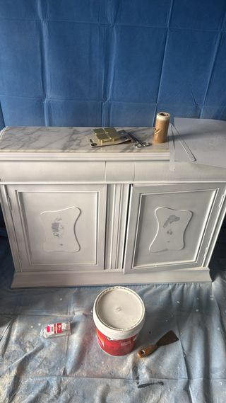 Mueble Zapatero Mármol y Madera