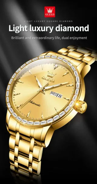 Reloj Olevs Automático Dorado Hombre