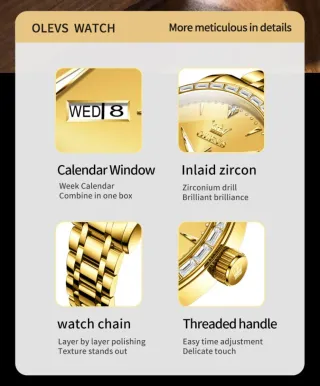 Reloj Olevs Automático Dorado Hombre