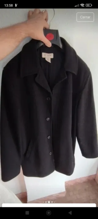 Abrigo J.Crew 80% Lana Negro