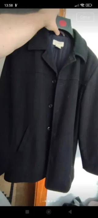 Abrigo J.Crew 80% Lana Negro