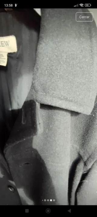 Abrigo J.Crew 80% Lana Negro