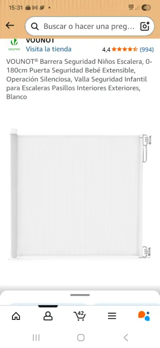 Barrera Seguridad Niños Vounot Escalera