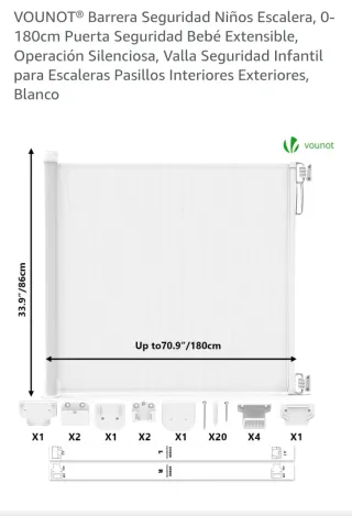 Barrera Seguridad Niños Vounot Escalera