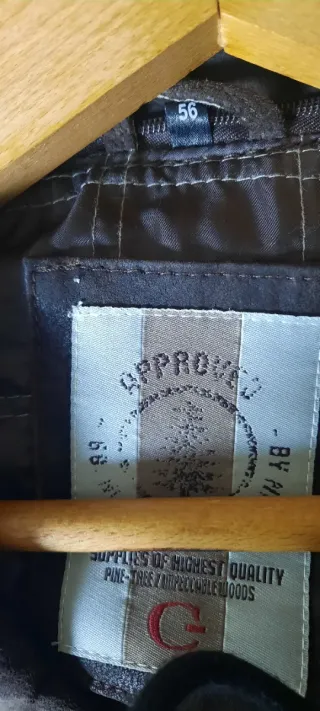 Chaquetón de cuero marrón talla 56