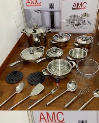 Batteria pentole AMC 23 pezzi acciaio inox