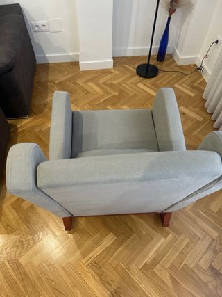 Sillón-mecedora tela/tercipelo. NUEVO (CAJA)