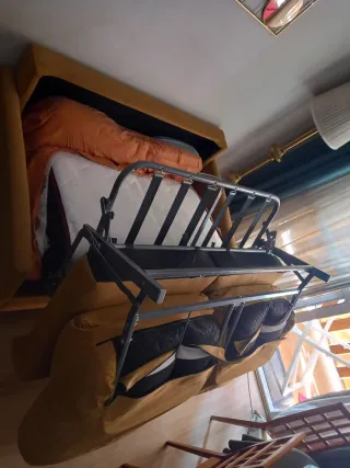 Sofá Cama mostaza  Tipo Terciopelo
