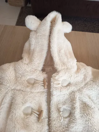 Abrigo niña bebé peluche con capucha