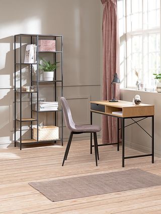 Escritorio Roble/Negro 95cm