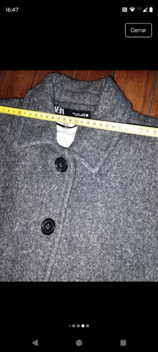 Abrigo lana gris Zara