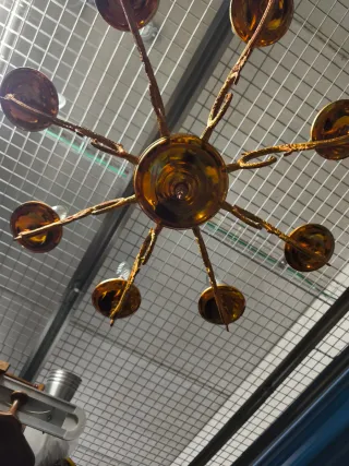 Lámpara de araña dorada vintage