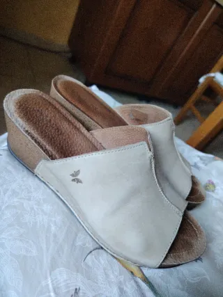 sabeau sabbia estivi in pelle tacco in sughero