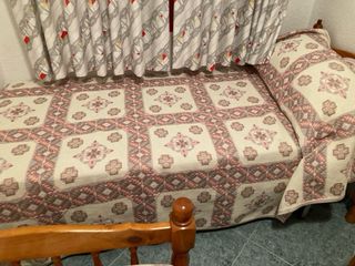 Dos edredones clásicos beige y rosa (bi caras)