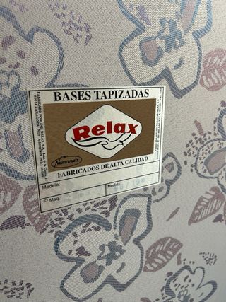 Somier/Base tapizada, patas, colchón-90