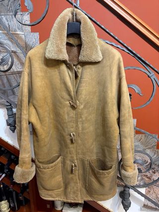 Cappotto montone shearling vera pelle scamosciata