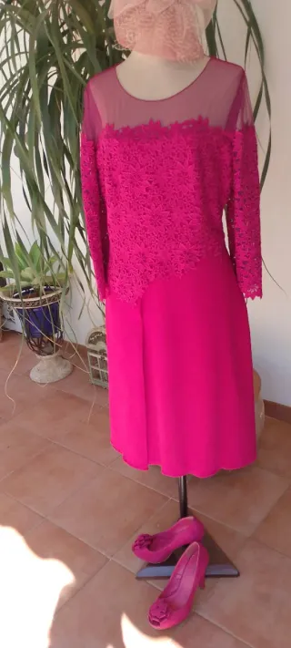Conjunto vestido y tocado señora