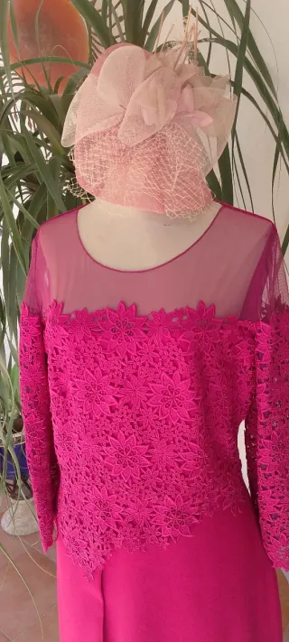 Conjunto vestido y tocado señora