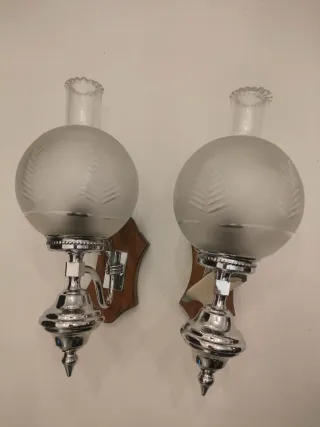 Aplique de pared madera y metal