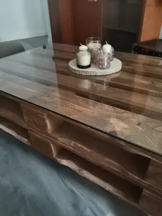 Mesa centro salón palets, 120x80. Tengo sillón