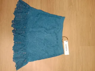 Conjunto de Chaqueta y falda Morgan encaje azul