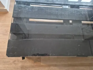 Mesa Palet Negra Cristal 120x80x38 cm