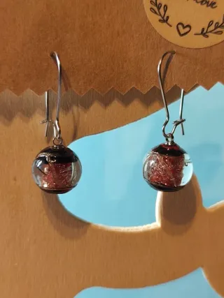 Lote 5 pares pendientes Murano