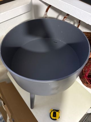 Mesita auxiliar redonda gris