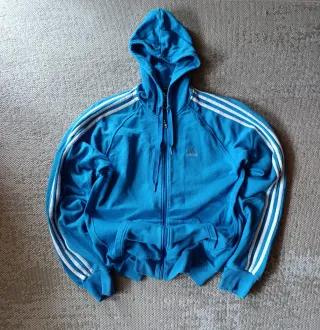 Chaqueta Adidas Azul con Rayas Blancas