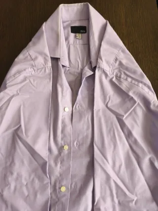 Camisa de vestir Zara morada Talla M