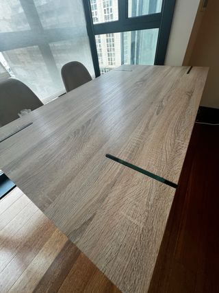 Mesa de comedor Sklum MDF y patas cristal