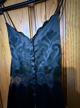 Vestido largo Zara negro encaje